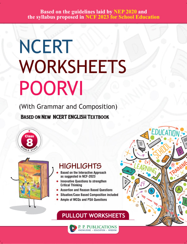 NCERT Pull-Out Worksheets Poorvi English Class 8 With Grammar and Composition