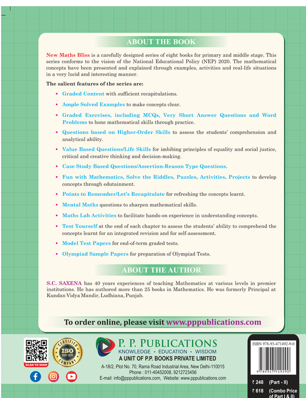 New Maths Bliss Class 7 Part-II A Course in Mathematics