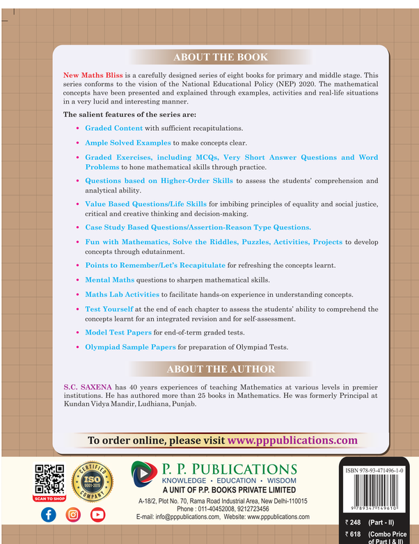New Maths Bliss Class 8 Part-II A Course in Mathematics