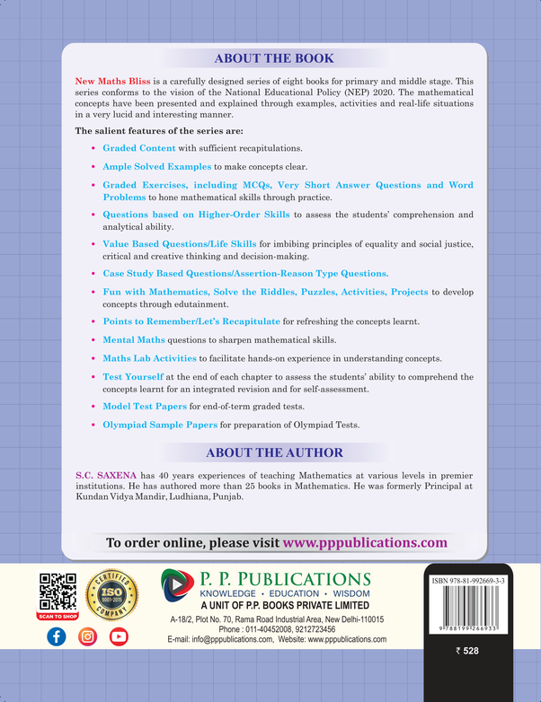 New Maths Bliss Class 8 Part-I A Course in Mathematics
