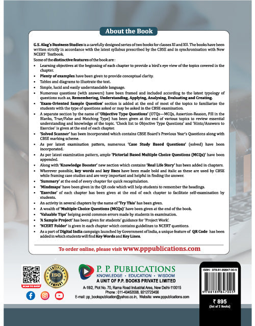 G.S. Alag's Business Studies Textbook-12 (2025), 16th Revised Edition- Part-A-B